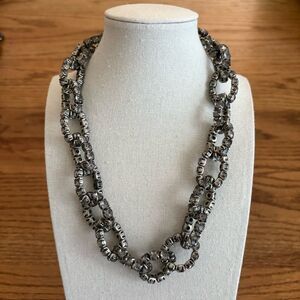 J.Crew | Grey Crystal Link Necklace | 19” Length